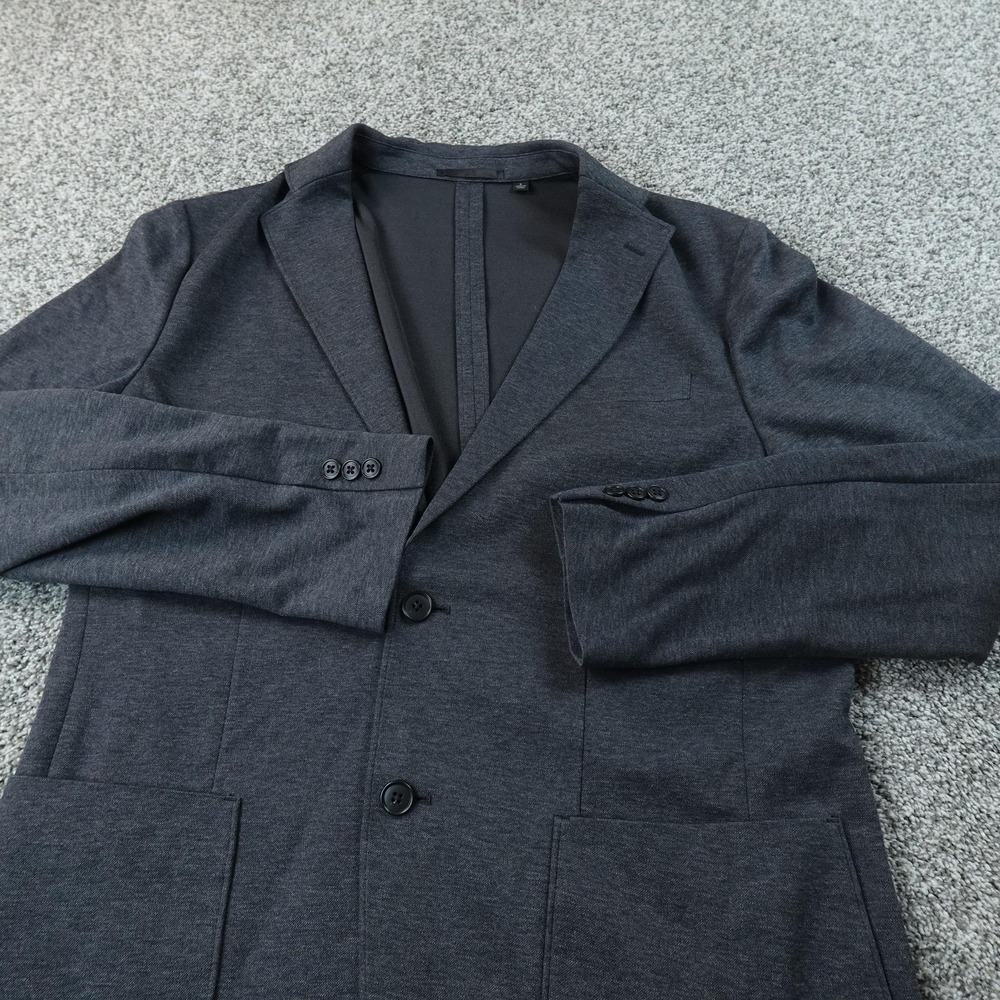 Uniqlo Blazer Mens L Gray Unstructured Knit Sport Coat Suit Jacket Cardigan Top